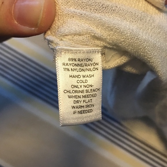 EUC Beachy White-Striped LOFT light sweater, XL - Picture 7 of 7